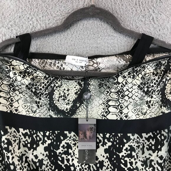 New Lola & Sophie Womens Snakeskin Print Blouse With Zipper Details S - Picture 4 of 16